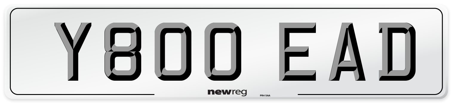 Y800 EAD Number Plate from New Reg